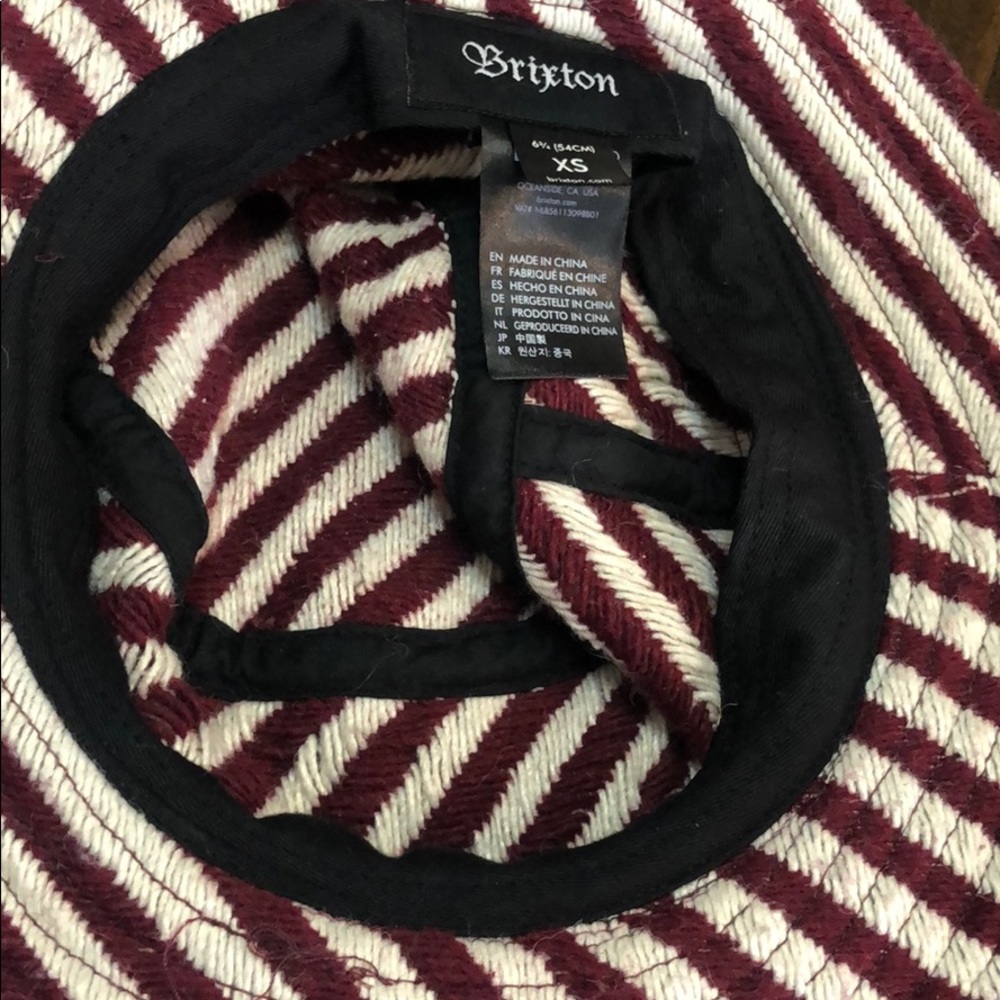 Brixton Hardy Bucket Hat Red -Burgundy/Cream NWOT - Picture 7 of 12